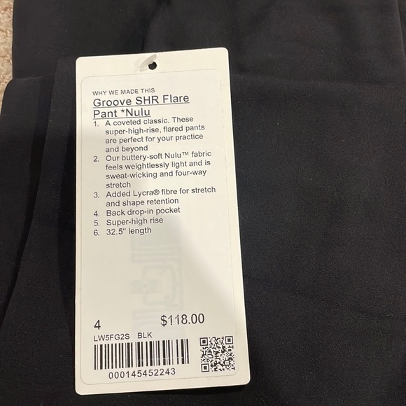 NWT Black Lululemon Groove Pant Flare Super High-Rise *Nulu Size 4 - Picture 5 of 13